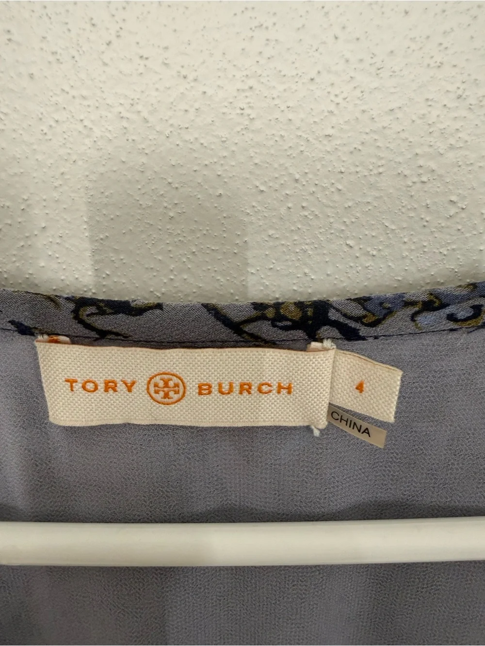 Tory Burch Navy and Light Blue Paisley Maxi Dress